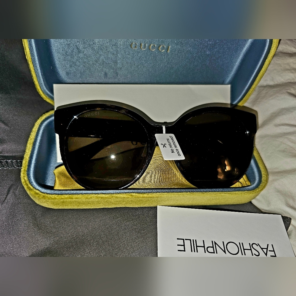 ❌️SOLD❌️🎉Gucci 00G5S Acetate Round Web Sunglasses Unisex - Picture 9 of 11